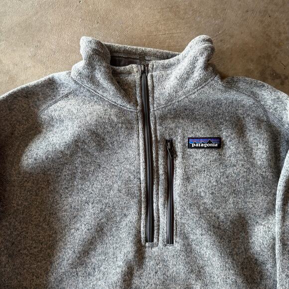 VINTAGE Y2K PATAGONIA FLEECE QUARTER ZIP JACKET COAT WARM GRAY MENS MEDIUM - Picture 2 of 5